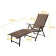 Crestlive Products Patio chaise lounge Set of 2 Aluminum Frame In Brown Finish Metal Frame Stationary Chaise Lounge Chair(s) with Brown Sling Seat