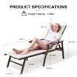 Crestlive Products Patio chaise lounge Set of 2 Aluminum Frame In Classic Brown 