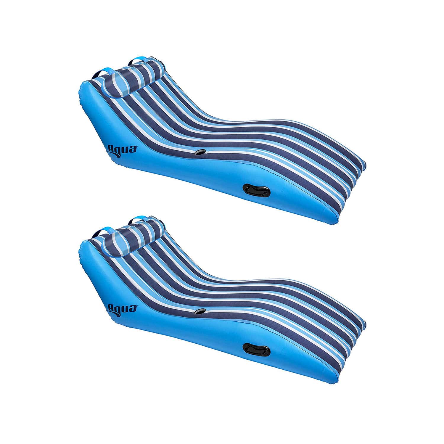 Aqua Key West Ultra Cushioned Comfort Lounge Pool Float w/ Pillow (2 Pack) Aqua Key West Ultra Cushioned Comfort Lounge Pool Float w/ Pillow (2 Pack)