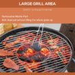 MadDog Vivo Charcoal BBQ Grill on Wheels 21" Barbecue Smoker W/ Table, Shelf