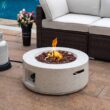 COSIEST Outdoor 28-inch Round Propane Fire Pit Table, 40,000 BTU Concrete Fire Pit