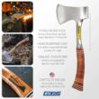 Estwing Sportsman's Axe - 12" Camping Hatchet with Forged Steel Construction & Genuine Leather Grip - E14A 12" (Inches) Estwing Sportsman's Axe - 12" Camping Hatchet with Forged Steel Construction & Genuine Leather Grip - E14A 12" (Inches)