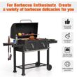 MF Studio 34'' Charcoal Grill Extra Large Portable BBQ Grill, Black