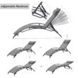 Clihome Patio Chair Set of 2 Metal Frame Stationary Chaise Lounge Chair(s) with Gray Textilene Sling Seat