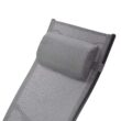 Clihome Patio Chair Set of 2 Metal Frame Stationary Chaise Lounge Chair(s) with Gray Textilene Sling Seat