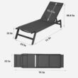 Clihome Patio Chair Metal Frame Stationary Chaise Lounge Chair(s) with Black Textilene Sling Seat