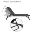 Clihome Patio Chair Metal Frame Stationary Chaise Lounge Chair(s) with Black Textilene Sling Seat