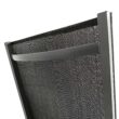 Clihome Patio Chair Metal Frame Stationary Chaise Lounge Chair(s) with Black Textilene Sling Seat