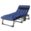 Slsy Folding Bed Cot: 3.3 Inch Mattress, Pillow, 4-Reclining Positions, Camping Guest Bed