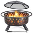 Yaheetech 36" Round Wood Bronze Finish Iron Fire Pit