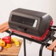 Americana 9325U8.181 Portable Electric Cart Grill with Two Folding Tables, Red