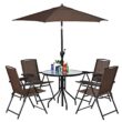 Gymax 4PCS Adjustable Folding Fabric Chair Powder Coated Steel Tube Frame Indoor Outdoor