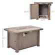 Outsunny 42" Propane Fire Pit Table, 50,000 BTU Wicker-effect Auto-Ignition Gas Fireplace Fire Pits