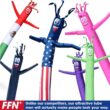 Purple 8 Foot Tall Inflatable Tube Man Air Powered Waving Puppet, Air Blower Motor Included with 6ft Solid Colored Dancer by Feather Flag Nation