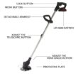 G·PEH Electric Weed Eater Lawn Edger Cordless Grass String Trimmer Cutter 24V &Battery
