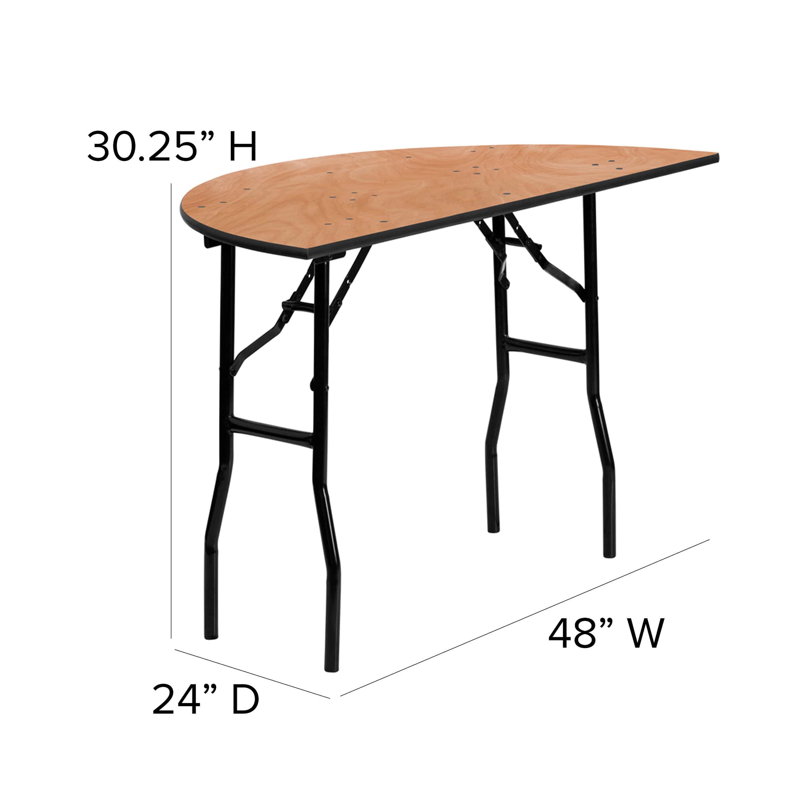 Flash Furniture 4-Foot Half-Round Wood Folding Banquet Table Flash Furniture 4-Foot Half-Round Wood Folding Banquet Table - Image 6