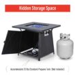 Sophia & William 28 inch Outdoor Gas Fire Pit Table with Lid 50,000 BTU