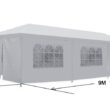 ZenSports 10x30FT Outdoor Party Tent Gazebo Wedding Canopy Tent, Heavy-Duty Steel Waterproof UV Protection White