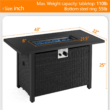 Easyfashion 43" Outdoor Gas Fire Pit 50,000 BTU with Tempered Glass Tabletop, Black