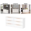 FUFU&GAGA 6-Drawer Storage Chest 62.9-in W x 31.1-in H Particleboard White Freestanding Utility Storage Cabinet