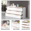 FUFU&GAGA 6-Drawer Storage Chest 62.9-in W x 31.1-in H Particleboard White Freestanding Utility Storage Cabinet