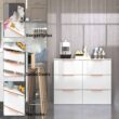 FUFU&GAGA 6-Drawer Storage Chest 62.9-in W x 31.1-in H Particleboard White Freestanding Utility Storage Cabinet