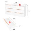 FUFU&GAGA 6-Drawer Storage Chest 62.9-in W x 31.1-in H Particleboard White Freestanding Utility Storage Cabinet