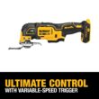DEWALT XR 8-Piece Brushless 20-volt Max 3-speed Oscillating Multi-Tool Kit with Soft Case (1-Battery Included)