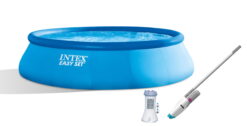 Intex 15' x 42" Easy Set Pool with 1000 GPH Pump & Kokido Telsa 10 Pool Vacuum