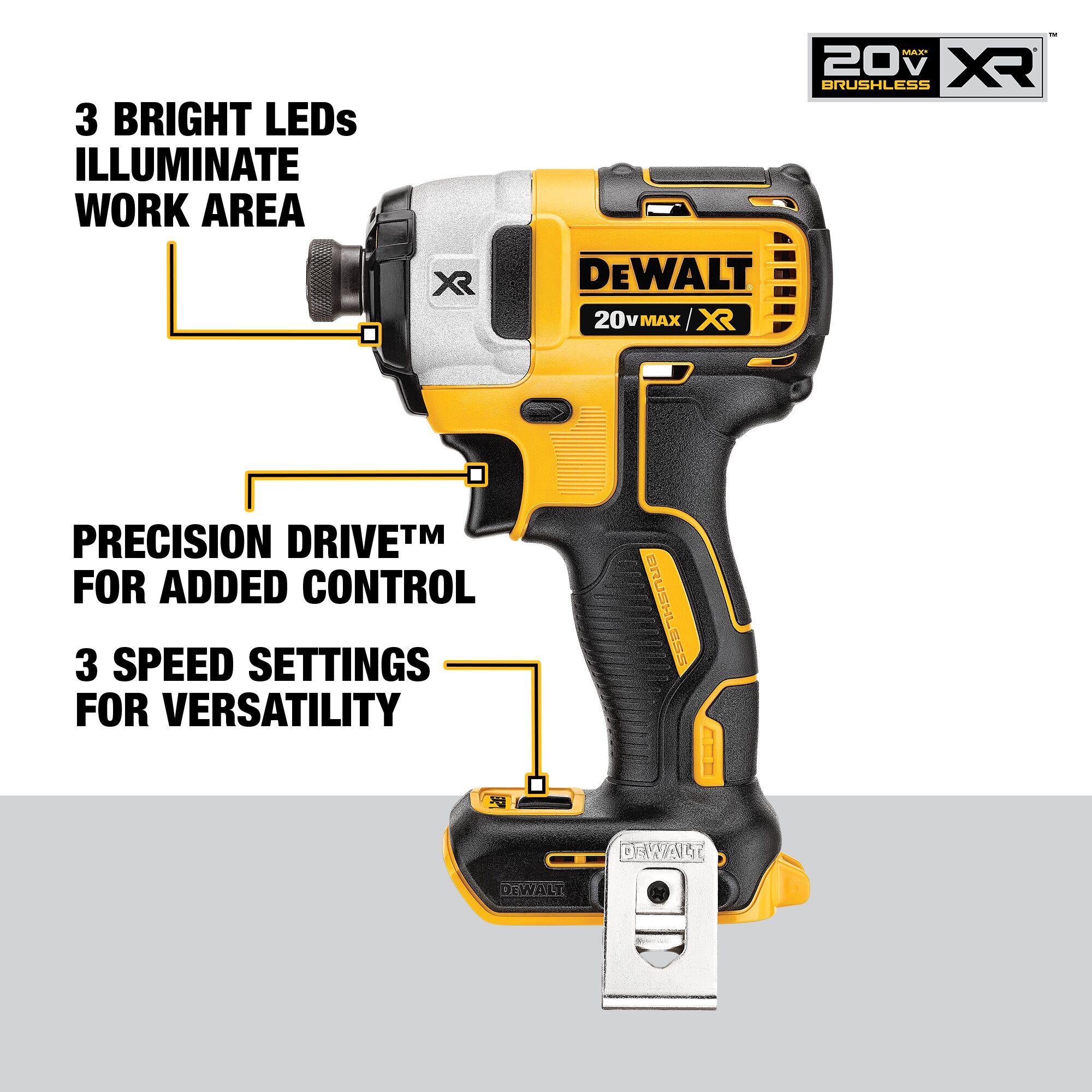 DEWALT XR 20-volt Max 1/4-in Variable Speed Brushless Cordless Impact Driver (2-Batteries Included) DEWALT XR 20-volt Max 1/4-in Variable Speed Brushless Cordless Impact Driver (2-Batteries Included) - Image 2