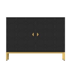 Clihome 2-Door Storage Cabinets 39.75-in W x 26.25-in H Wood Composite Black Freestanding Utility Storage Cabinet