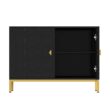 Clihome 2-Door Storage Cabinets 39.75-in W x 26.25-in H Wood Composite Black Freestanding Utility Storage Cabinet