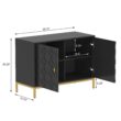 Clihome 2-Door Storage Cabinets 39.75-in W x 26.25-in H Wood Composite Black Freestanding Utility Storage Cabinet