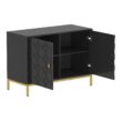 Clihome 2-Door Storage Cabinets 39.75-in W x 26.25-in H Wood Composite Black Freestanding Utility Storage Cabinet