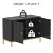 Clihome 2-Door Storage Cabinets 39.75-in W x 26.25-in H Wood Composite Black Freestanding Utility Storage Cabinet