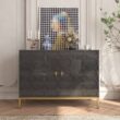 Clihome 2-Door Storage Cabinets 39.75-in W x 26.25-in H Wood Composite Black Freestanding Utility Storage Cabinet