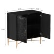 Clihome 2-Door Storage Cabinets 29.63-in W x 31.63-in H Wood Composite Black Freestanding Utility Storage Cabinet