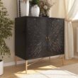 Clihome 2-Door Storage Cabinets 29.63-in W x 31.63-in H Wood Composite Black Freestanding Utility Storage Cabinet