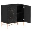 Clihome 2-Door Storage Cabinets 29.5-in W x 32-in H Wood Composite Black Freestanding Utility Storage Cabinet