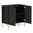 Clihome 2-Door Storage Cabinets 29.5-in W x 32-in H Wood Composite Black Freestanding Utility Storage Cabinet