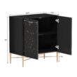 Clihome 2-Door Storage Cabinets 29.5-in W x 32-in H Wood Composite Black Freestanding Utility Storage Cabinet