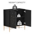 Clihome 2-Door Storage Cabinets 29.5-in W x 32-in H Wood Composite Black Freestanding Utility Storage Cabinet