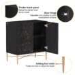 Clihome 2-Door Storage Cabinets 29.5-in W x 32-in H Wood Composite Black Freestanding Utility Storage Cabinet