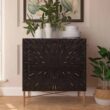Clihome 2-Door Storage Cabinets 29.5-in W x 32-in H Wood Composite Black Freestanding Utility Storage Cabinet
