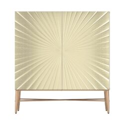 Clihome 2-Door Storage Cabinets 29.5-in W x 32-in H Wood Composite Gold Freestanding Utility Storage Cabinet