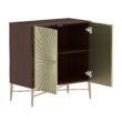 Clihome 2-Door Storage Cabinets 29.5-in W x 32-in H Wood Composite Gold Freestanding Utility Storage Cabinet