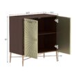 Clihome 2-Door Storage Cabinets 29.5-in W x 32-in H Wood Composite Gold Freestanding Utility Storage Cabinet