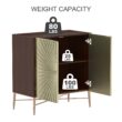 Clihome 2-Door Storage Cabinets 29.5-in W x 32-in H Wood Composite Gold Freestanding Utility Storage Cabinet