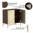 Clihome 2-Door Storage Cabinets 29.5-in W x 32-in H Wood Composite Gold Freestanding Utility Storage Cabinet