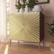 Clihome 2-Door Storage Cabinets 29.5-in W x 32-in H Wood Composite Gold Freestanding Utility Storage Cabinet